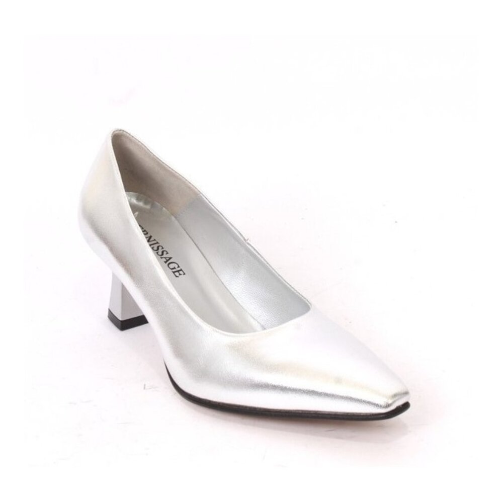 Vernissage 23560 Silver Laser Treated Leather Pointy Heel Pumps